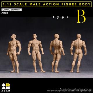 AD-02B】1/12 コミックブラウニー男性素体B/ Asian Yellow Skin